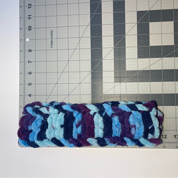 Handmade Women’s/Junior’s Winter Headband/Ear Wrap - Purple & Blue - Picture 8 of 9